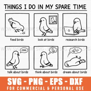 Birdwatching Hobby Pigeon Cartoon Spare Time Svg Png