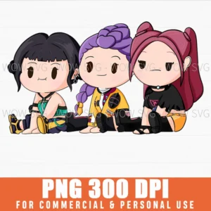Free Chibi Huntrix Demon X Hunters Sitting Png