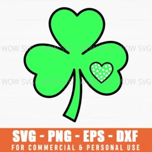 Shamrock Heart Accent St Patricks Day Irish Festival Svg