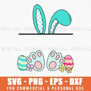 Michael Easter Bunny Personalized Egg Floral Feet Svg