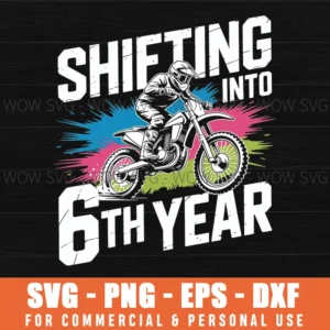 6Th Birthday Dirt Bike Boy Motocross Racing Design Svg Png