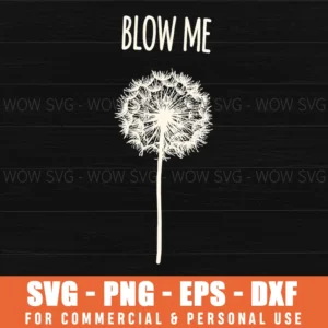 Blowing Wish Dandelion Seed Flower Black White Svg Png Eps