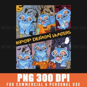 Halloween Kpop Demon Hunters Blue Tiger Png
