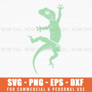 Green Lizard Gecko Climbing Reptile Exotic Svg Png