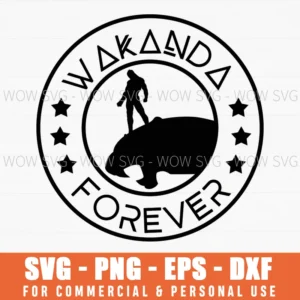 Minimalist Black Panther Superhero Circle Badge Svg Png