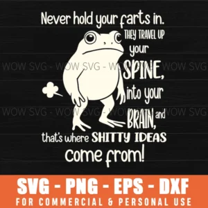 Fart Humor Frog Cartoon Shitty Ideas Funny Quirky Rude Svg Png