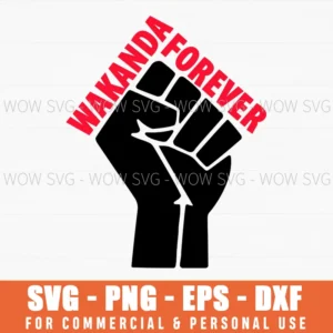 Wakanda Forever Red Diagonal Typography Graphic Svg Png