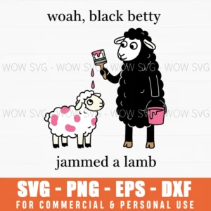 Funny Farm Animal Lamb Cartoon Painting Silly Joke Art Svg