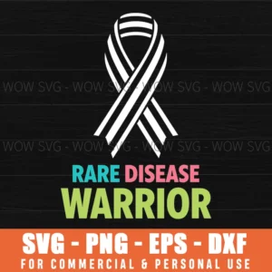 Rare Disease Warrior Support Ribbon Medical Advocacy Cause Svg Png
