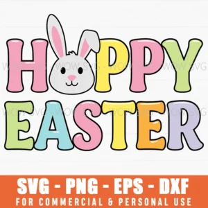 Hoppy Easter Bunny Spring Holiday Cartoon Graphic Svg