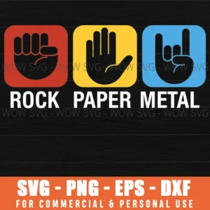 Rock Paper Metal Rock Paper Scissors Game Hand Gestures Minimal Svg