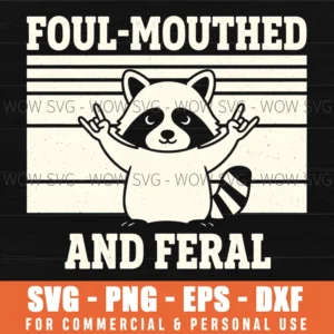 Rock N Roll Theme Raccoon Svg Funny Rocker Gesture Vintage