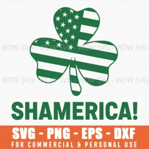 St Patricks Day Patriotic American Flag Shamrock Svg