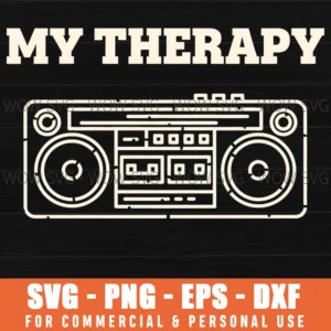 My Therapy Boombox Music Audio Hobby Passion Digital Vector Svg