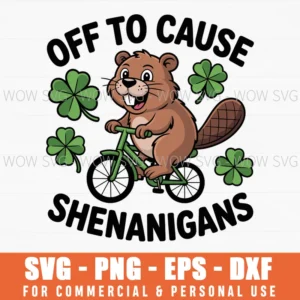Capybara Off To Cause Shenanigans St Patricks Day Funny Meme Svg Png