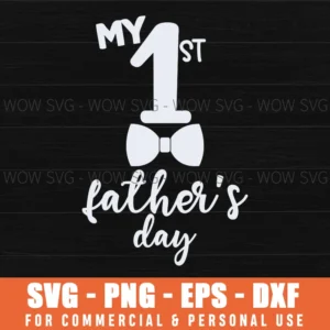 My 1St Father'S Day Boy Svg Png First Fathers Day Bow Tie