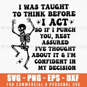Pink Skeleton Funny Sassy Confident Thoughtful Decision Svg