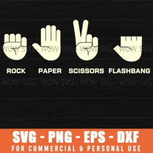 Rock Paper Scissors Flashbang Funny Game Svg Png