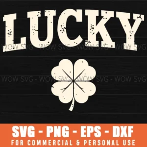 Lucky Shamrock St Patricks Day Distressed Bold Text Svg Png