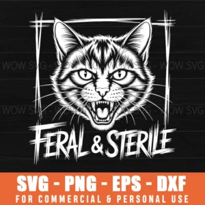 Feral & Sterile Cat Tnr Advocate Wild Feline Grunge Art Svg Png