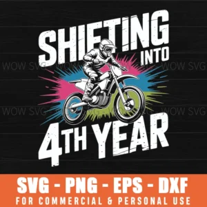 4Th Birthday Dirt Bike Boy Motocross Racing Design Svg Png