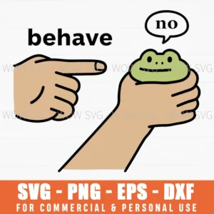 Behave Frog Character Cartoon Pointing Funny Instruction Svg