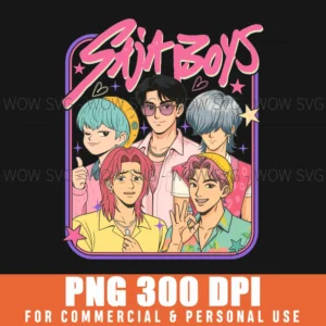 Free Retro Style Saja Boys Demon Hunters Png