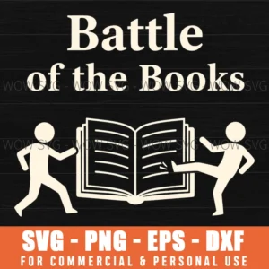 Battle Of The Books Funny Kicking Book Contest Challenge Svg