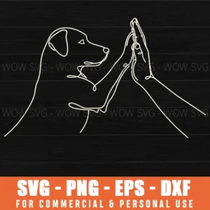 Loyal Best Friend Ever Dog High Five Minimal Art Lover Svg