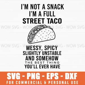 Cinco De Mayo Funny Street Taco Quote Text Messy Spicy Svg
