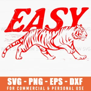 Easy Tiger Vintage Retro Animal Big Cat Svg Png
