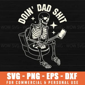 Funny Skeleton Toilet Phone Restroom Stars Svg Png Eps