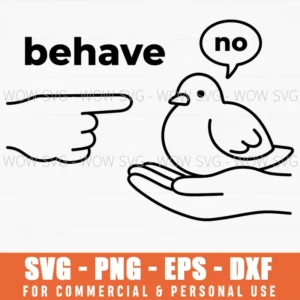 Behave Bird Refusing Human Hand Comic Style Illustration Svg