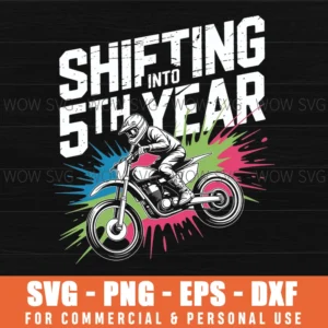 5Th Birthday Dirt Bike Boy Motocross Racing Design Svg Png