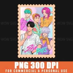 Saja Boys Kpop Demon Hunters Group Stamp Png