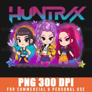 Huntrix Kpop Demon Hunters Chibi Group Png