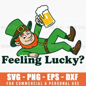 Feeling Lucky Leprechaun Clover St Patricks Day Svg Png