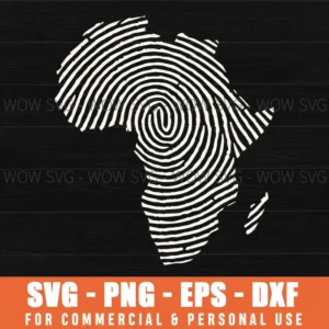 Africa Map Fingerprint Unique Identity Continent Svg Png Eps