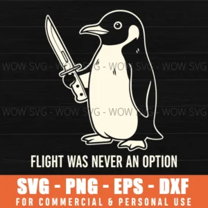 Penguin Knife Edgy Humorous Animal Sarcastic Bird Svg Png