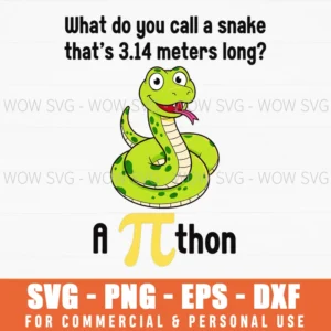 What Do You Call A Snake Thats 314 Meters Long A Pithon Funny Math Cartoon Svg