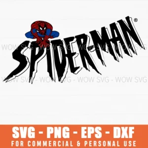 Spider-Man Crouching Logo Font Svg Png