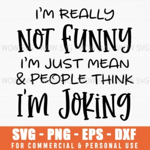 Funny Mean Not Joking People Sarcastic Quote Svg Png