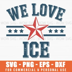 Vintage We Love Ice Us Flag Support I.C.E Svg Png