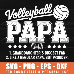 Granddaughters Biggest Fan Volleyball Grandma Grandpa Team Svg Png