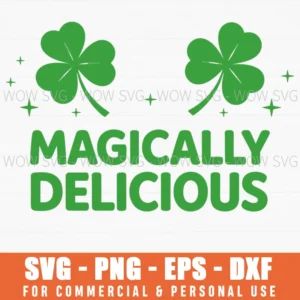 Magically Shamrocks Stars Bold Good Luck St Patricks Day Clean Svg