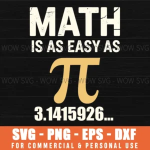 Math Is As Easy As Pi Day Funny Math Quote Svg