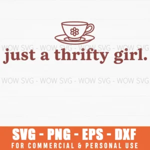 Just A Thrifty Girl Floral Teacup Blogger Modern Graphic Svg
