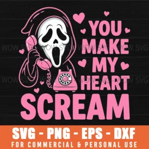 Cute Creepy Horror Make My Heart Scream Valentine’S Day Svg Png