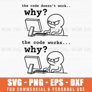 Programmer Code Why Works Humor Stick Figure Svg Png