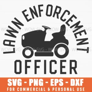 Lawn Enforcement Officer Riding Mower Gardening Svg Png